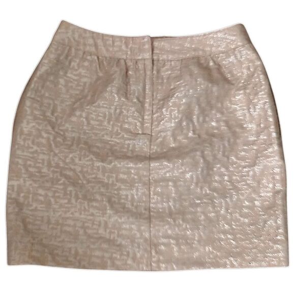 Ann Taylor Loft Mini Skirt 00P Fairy Office Corpcore Shimmery Metallic Brocade - Picture 8 of 16